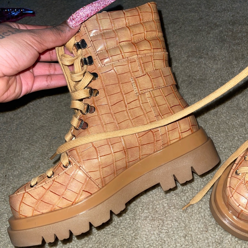 Tan SJ COMBAT boots